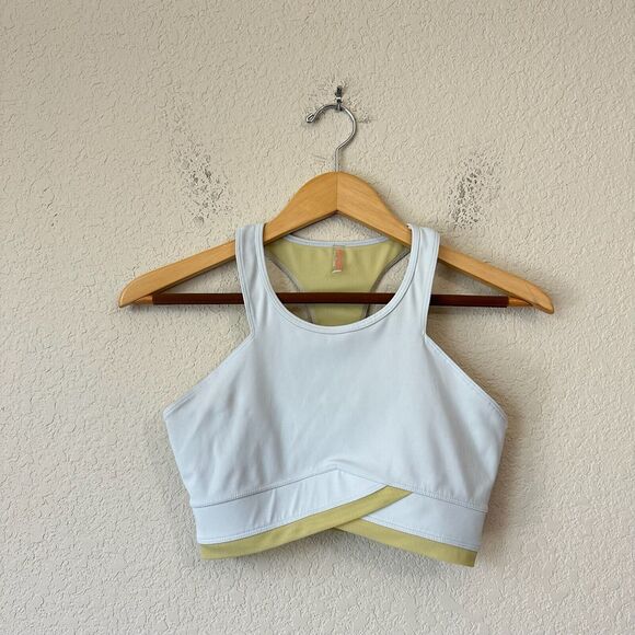 Free People Other - Free People Two-Tone White and Pale Yellow Racerback Sports Bra
